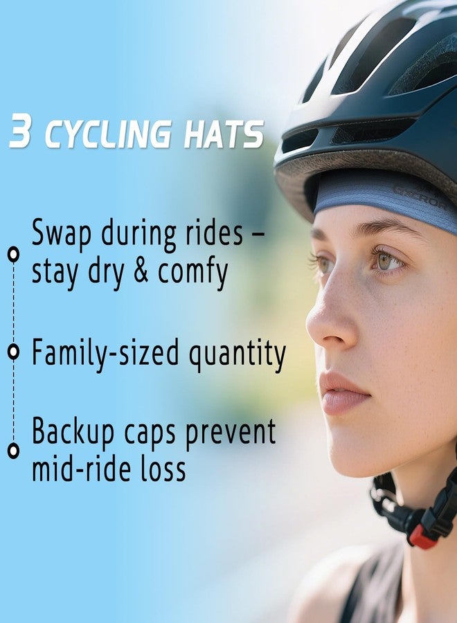 GXCROR 3 Pack Cooling Skull Cap - Sweat-Wicking, Anti-Odor Quick-Dry Helmet Liner for Cycling Motorcycle Summer - Image 2